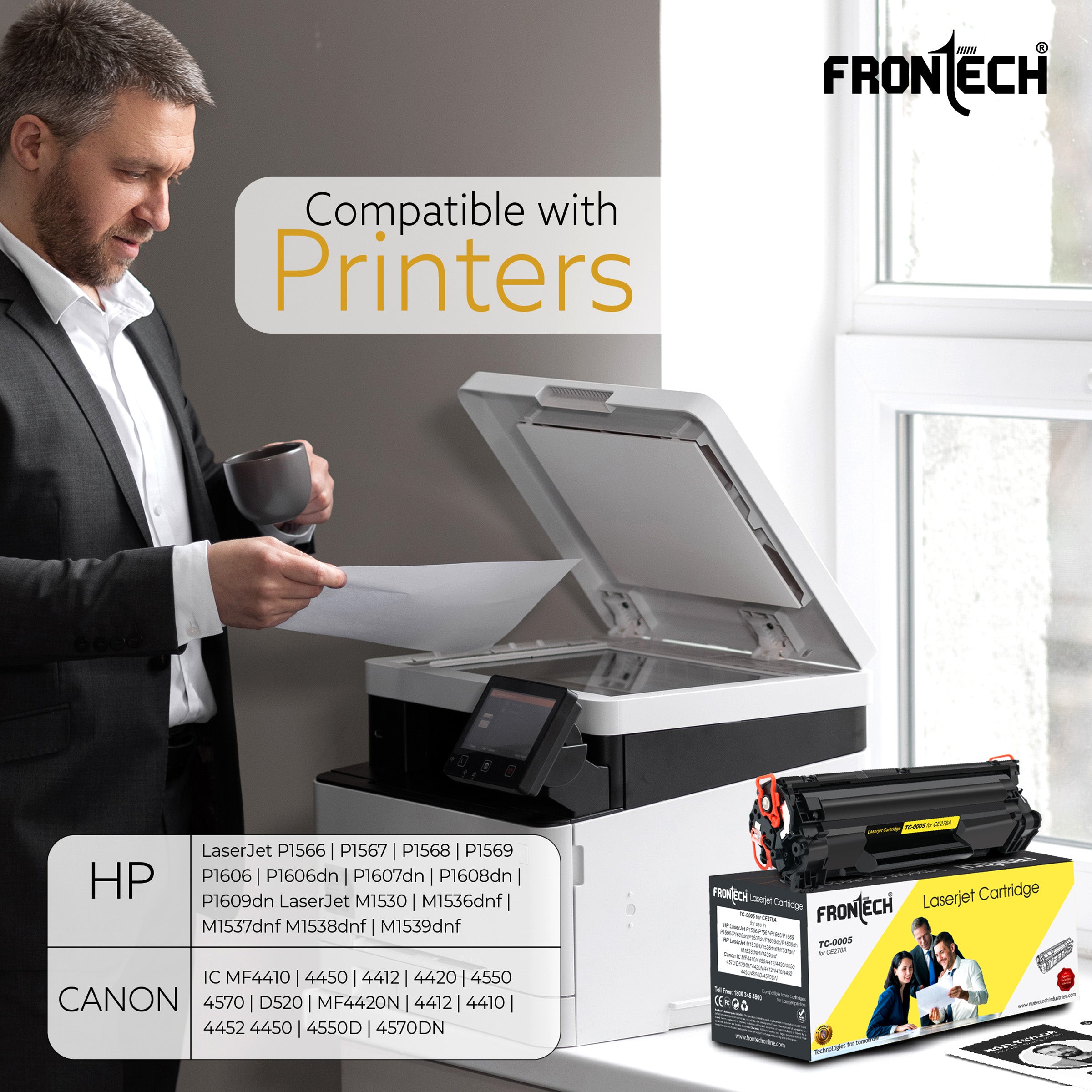 Frontech CE278A Toner Cartridge | Compatible with HP LaserJet P1560-MF4752 Series (TC-0005) Frontech CE278A Toner Cartridge | Compatible with HP LaserJet P1560-MF4752 Series (TC-0005)